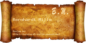 Bernhardt Milla névjegykártya